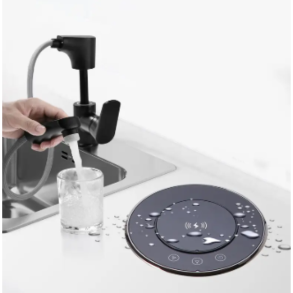 Priza Lift Ridicare/Inchidere Automata, Adsinio, 3 Schuko, 1 USB-A, 1 USB-C, Cablu 1.8m, Intrerupator Alimentare Automat, Incarcare Wirless 15V, Curent nominal 16A, Negru-Gri - imagine 2