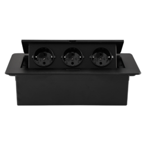 Priza incorporabila, Adsinio, multifunctionala, 3 Shucko, cablu 1.8m, Curent nominal 16A, Negru